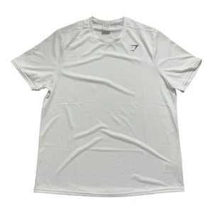 Camiseta Gymshark Arrival Para Hombres XL Blanca Manga Corta Rendimiento Entrenamiento Gimnasio - Imagen 1 de 7