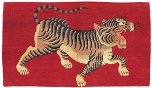 Hand Tufted Tibetan Tiger Rug Sher Khand Rug 100% Newzealand Woolen Area Carpets - Picture 1 of 5
