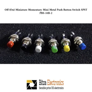 Off-(On) Miniature Momentary Mini Metal Push Button Switch SPST PBS-10B-2 - Picture 1 of 14
