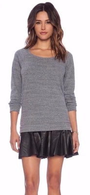 Nuevo con etiquetas ESPLÉNDIDO Mujer XL Gris/Negro Mezcla Media Vestido Imitación Cuero Sudadera Vestido Foto 1 de 4