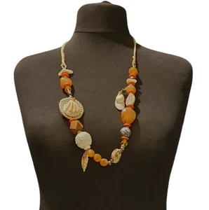 Boho Beaded Charm Rope Necklace Long Statement Big Large Bold Bohemian Hippy - Picture 1 of 20
