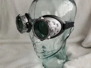 Elope Cybersteam Goggles Green Silver Glasses Costume EXCELLENT CONDITION - Picture 1 of 10