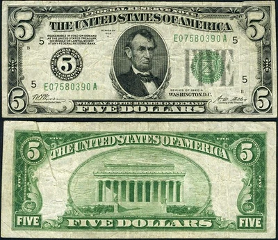 FR. 1951 E $5 1928-A Federal Reserve Note Richmond E-A Block VF - Image 1 of 3