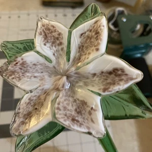 Fiore in vetro artistico viola chiaro alto 18” stile Murano ottimo! - Foto 1 di 8