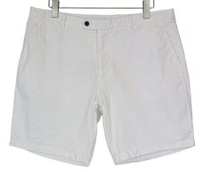 Suitsupply Porto Hombre Shorts UK38R Blanco Algodón Elástico Verano Plano Frente - Imagen 1 de 4