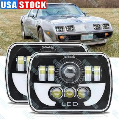Faro LED rectangular 5x7 7x6" haz alto/bajo para Pontiac Firebird 1982-1990 Foto 1 de 4