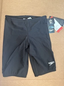 Speedo Boys Jammer Swim Shorts, Solid Black, Size 7 - Picture 1 of 4