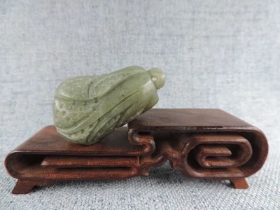 Старинный китайский природы Hetian нефрит ручной скульптуры капусты статуя 百财齐来 - Изображение 1 из 4