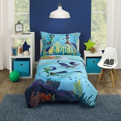 Juego de cama de 4 piezas para niños pequeños Disney Luca Sea Monsters are Real Foto 1 de 4