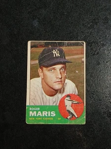 Vintage 1963 Topps #120 Roger Maris New York Yankees Baseball Card VG - Picture 1 of 14