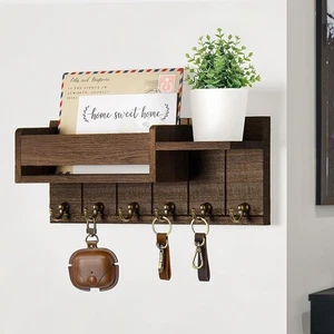 Key Holder Wall Mounted Multipurpose Key Shelf for Hallway Dorm Living Room - Picture 1 of 7