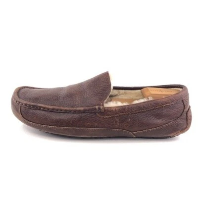 UGG Ascot Indoor Outdoor Moccasin Slippers Mens Size 12 EUR 45.5 Brown Leather - Image 1 of 4