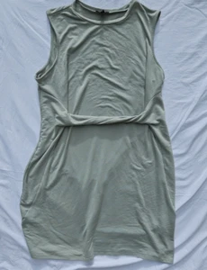 Express Olive Green Dress Knee Length XL - Picture 1 of 10