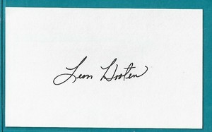 LEON HOOTEN signed 3x5 index card OAKLAND A's