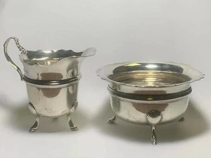 William Aitken ? Sterling Silver Footed Cream and Sugar - Picture 1 of 10