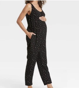 The Nines by Hatch Black Floral Maternity Jumpsuit - Size XXL - Picture 1 of 4
