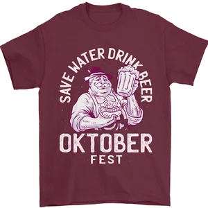 Oktoberfest Drink Beer Save Water Mens T-Shirt 100% Cotton - Picture 1 of 104