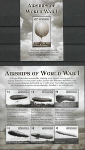 MICRONESIA - 2015 MONTADO ""Primera Guerra Mundial - Airships of WORLD WARI"" ¡Dos hojas de recuerdo!¡!!¡! - Imagen 1 de 1