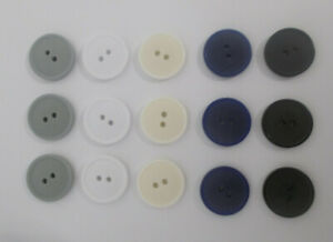 Nylon Ring Edge Buttons - 20mm - Packs of 6 Buttons