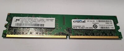 CRUCIAL 2GB 2RX8 PC2 5300U DIMM RAM Desktop Memory CT5664AA667 16FE  - Image 1 of 2