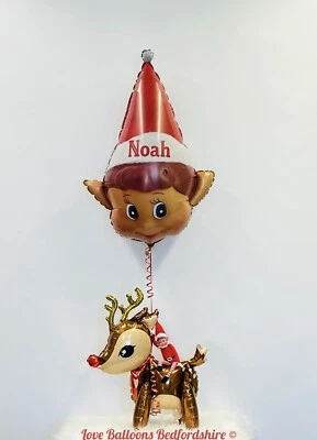 Kit de globos y cintas personalizados Hágalo usted mismo Elf Arrival desinflados (elfo no incluido) Foto 1 de 3