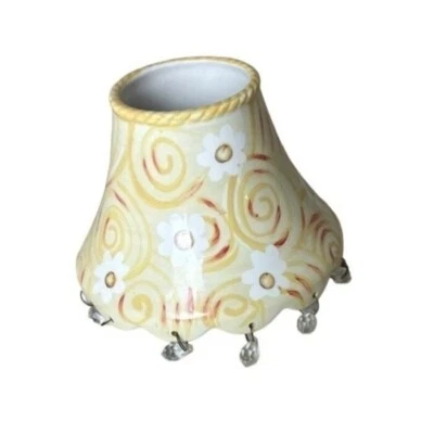 Home Interiors Yellow Beaded Aubrey Candle Shade Topper Daisies Flowers  2497 - Image 1 of 4