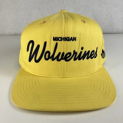 Adidas Michigan Wolverines Script Snapback Hat Cap NCAA Yellow - Image 1 of 4