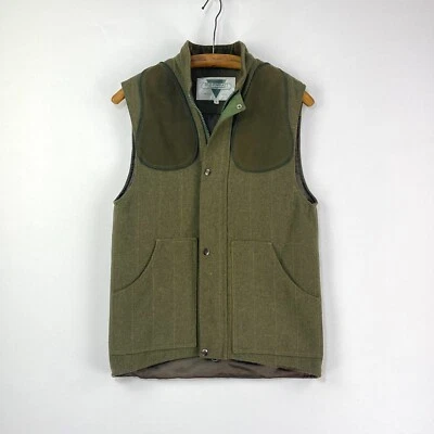 Bob Parratt Tweed Shooting Vest Mens Small Green Country Sporting Waistcoat - Image 1 of 4