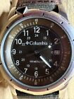 Men’s Columbia Date Watch 38mm Brown Leather Band Black Dial B361