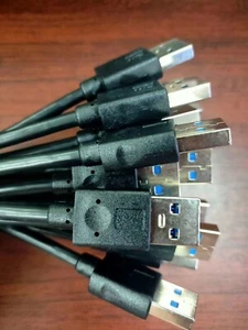 5 pcs USB3.0 AM-AM Male to Male Plug Extension Cable 30cm Black Color - Picture 1 of 3