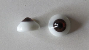 Yeux sulfure poupée ancienne marron 20mm brown paper weight eyes antique doll - Picture 1 of 2