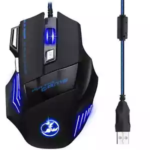 NEW VERSION 5500 DPI 7 BUTTONS USB LED OPTICAL WIRED GAMING GAME MOUSE MICE - Picture 1 of 5