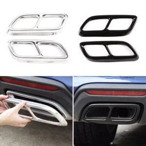 Blk/Siver Rear Exhaust Muffler Tip Tail Pipe Cover For Cadillac CT4 CT5 2020-23 - Picture 1 of 8