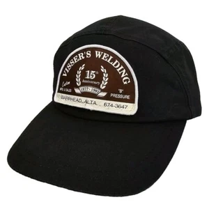 Gorra negra ajustable vintage Snapback 5 paneles viseras soldadura Alberta Canadá - Imagen 1 de 8
