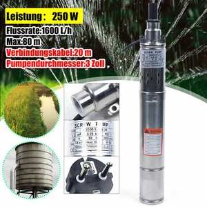 Brunnenpumpe Tiefbrunnenpumpe 3 Zoll Sandverträglich 1600 L/h Pumpe 0.25 kW - Bild 1 von 12