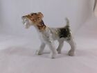 Vintage Japan Fox Terrier dog figurine white brown black  Miniture