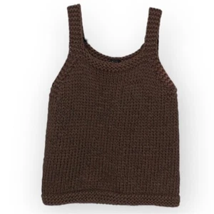 Peruvian Connection brown 100% Pima Cotton open knit Sleeveless Sweater sz Small - Picture 1 of 10
