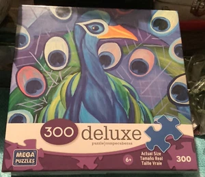 Mega Puzzles 300 Large Piece, The Peacock By Kristen Stein, Mega Brands - Picture 1 of 2