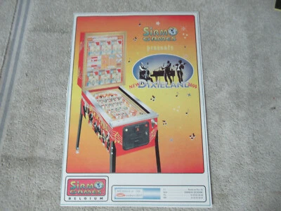odd size 11 5/8- 8''  DIXIELAND 2000 SIRMO GAMES  PINBALL GAME FLYER     - Image 1 of 2