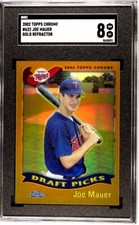 2002 Topps Chrome Joe Mayer #622 RC ROOKIE Gold Refractor TWINS SP SGC 8