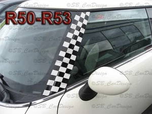 a-Pillars Checkered Flag Sticker Pillar Decal F.BMW Mini Cooper R50 One Works - Picture 1 of 2