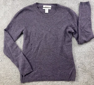 Ellen Tracey Sweater Women's Small Purple 100% Cashmere Pullover Crew Neck - Picture 1 of 10
