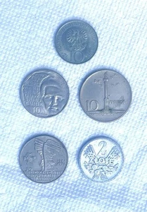 Lot von 5 polnischen Münzen: 50er - 70er Jahre - Bild 1 von 2