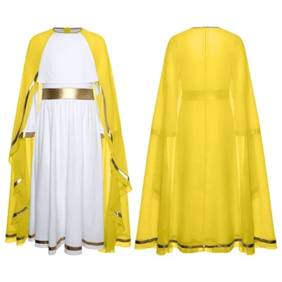 Girls Dress Bible Skirt Church Costumes Missionary Cloak Ancient Greece Roman - Image 1 of 4