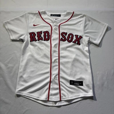 Camiseta de beisebol Boston Red Sox juvenil pequena branca MLB Nike David Ortiz 34 Home - Imagem 1 de 4