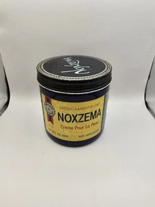 Vintage Cobalt Noxzema Jar Dome Lid Full Labels French & English RARE & NICE! - Picture 1 of 7