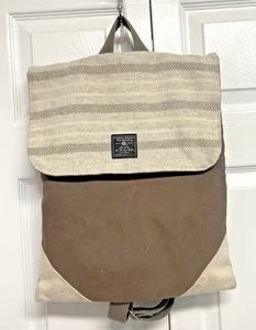 Vintage Faribault Woolen Mill Company Tote Bag Backpack Brown Gray Beige Wool - Picture 1 of 12