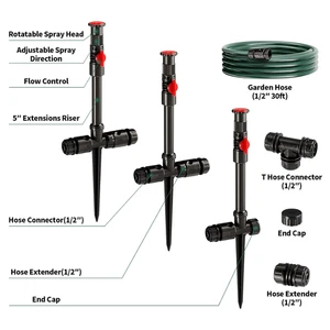 Sistema irrigatore flessibile fuori terra fai da te kit irrigazione prato multiregolabile - Foto 1 di 8