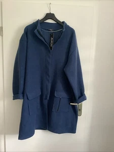 AKH Designer Wollmantel Oversize Mantel „blau „ Gr. 50 52 - Bild 1 von 5