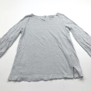 Eileen Fisher XS Gray 100% Organic Linen Long Sleeve Striped Pullover Top Shirt - Picture 1 of 13